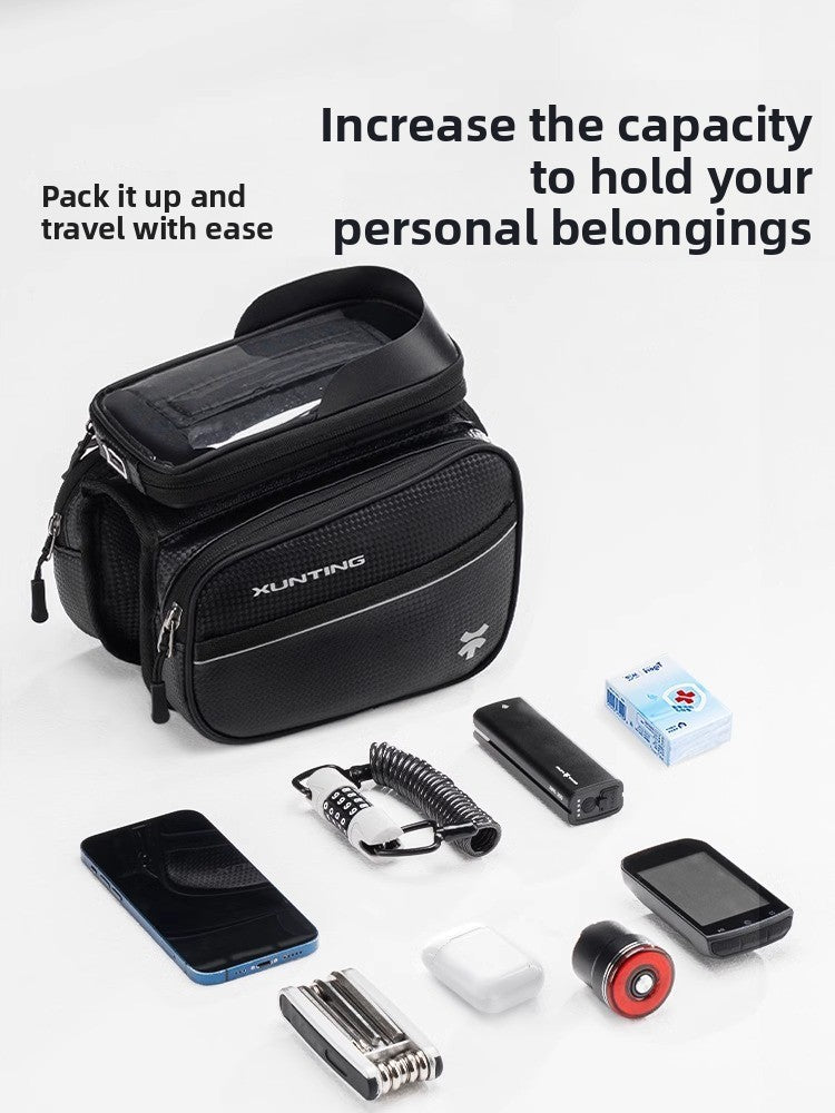 Waterproof Bicycle Handlebar Bag with Touch Screen Window