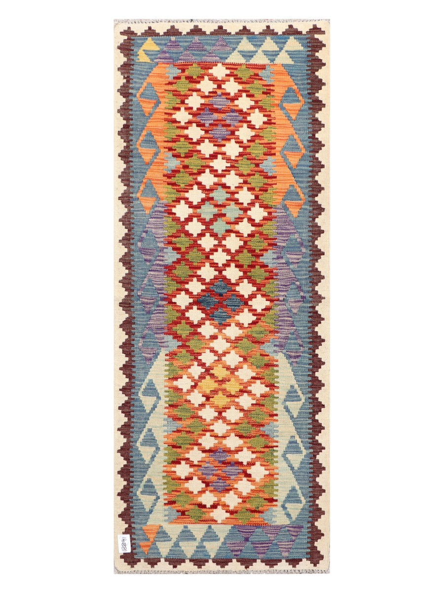 Maimana Kilim Runner - 190 × 74 cm (6'3" x 2'5")-0