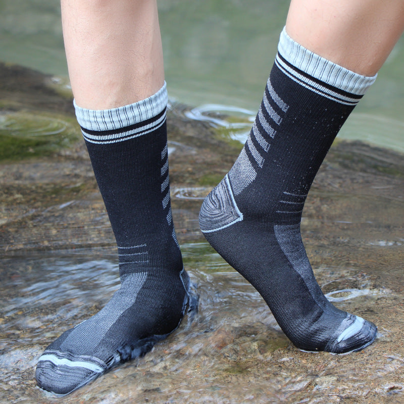 Waterproof Breathable Socks Mid-Length Outdoor Hiking and Cycling Skiing Wading Mountaineering Cold-Proof Warm Socks Waterproof Socks
