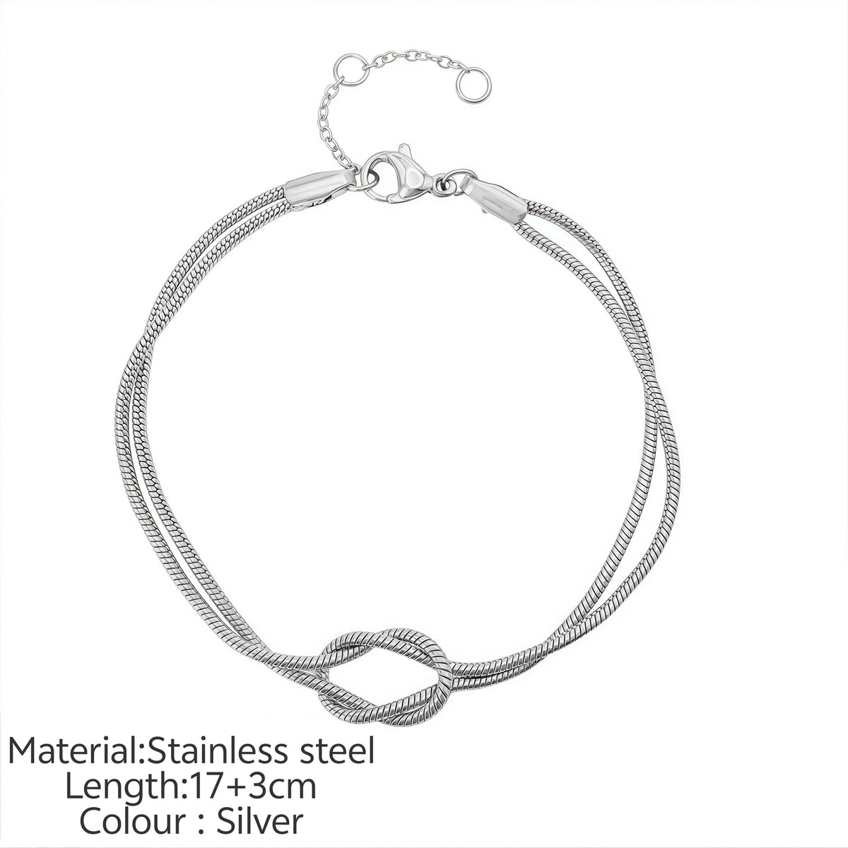 Simple Knotted Snake Bone Chain Stainless Steel Trendy Bracelet