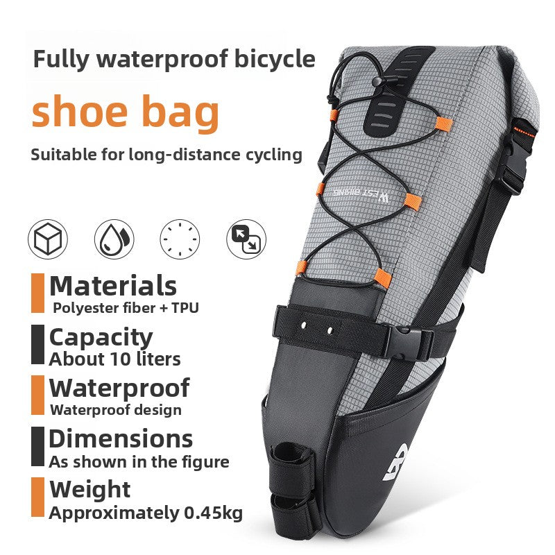 West Rider Bicycle Tail Bag Waterproof Long-distance Large Capacity Rear Bag Tail Bag Mountain Bike Saddle Bag Riding Equipment