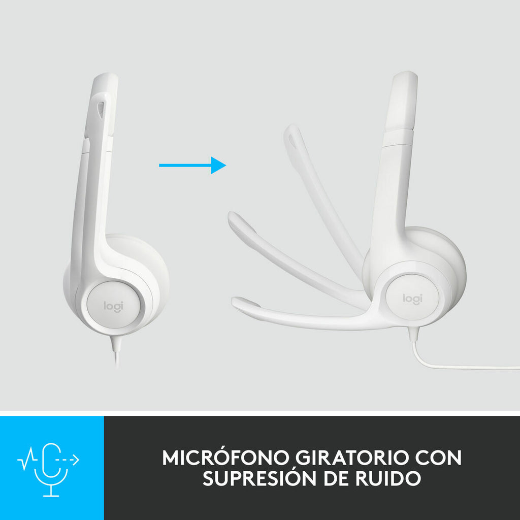 Headphones Logitech H390 White-7