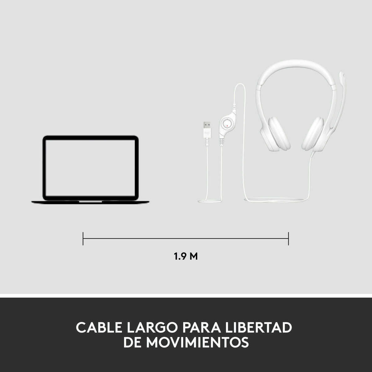 Headphones Logitech H390 White-2