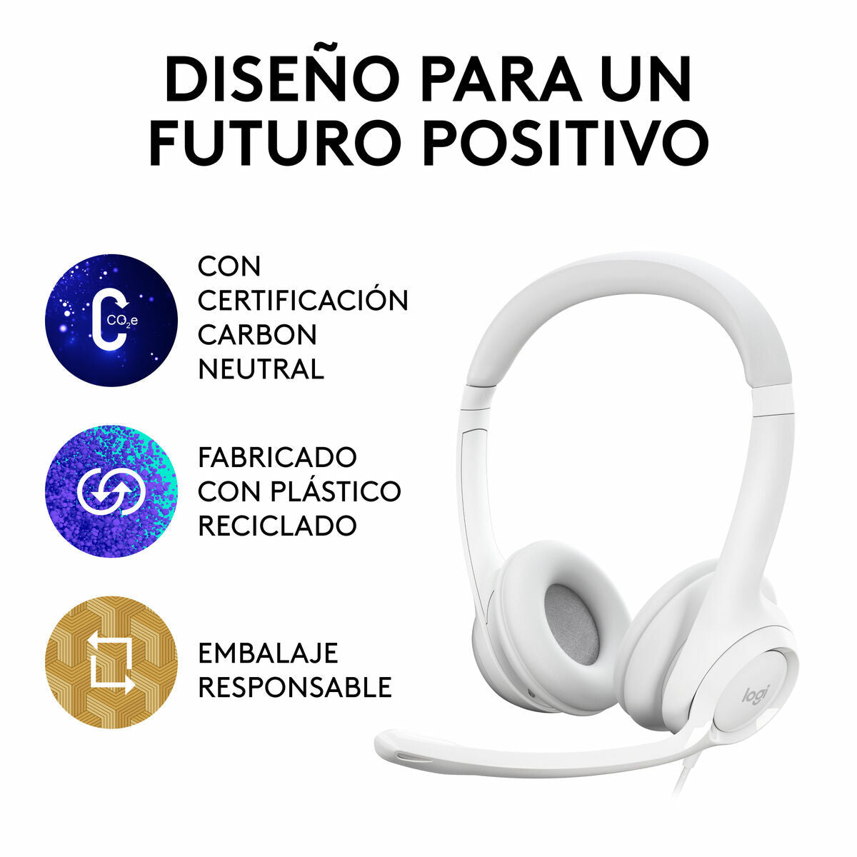 Headphones Logitech H390 White-1