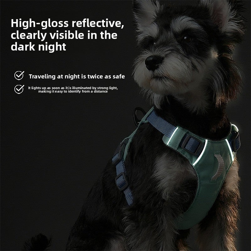 Pet double-layer breathable and waterproof chest and back strap