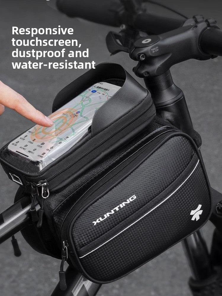 Waterproof Bicycle Handlebar Bag with Touch Screen Window