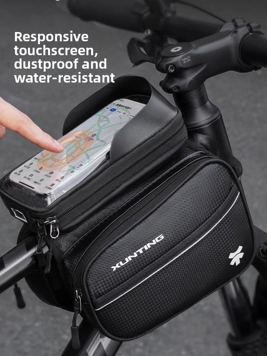 Waterproof Bicycle Handlebar Bag with Touch Screen Window