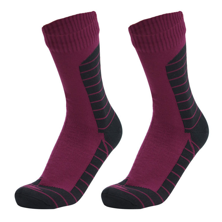 Waterproof Breathable Socks Mid-Length Outdoor Hiking and Cycling Skiing Wading Mountaineering Cold-Proof Warm Socks Waterproof Socks