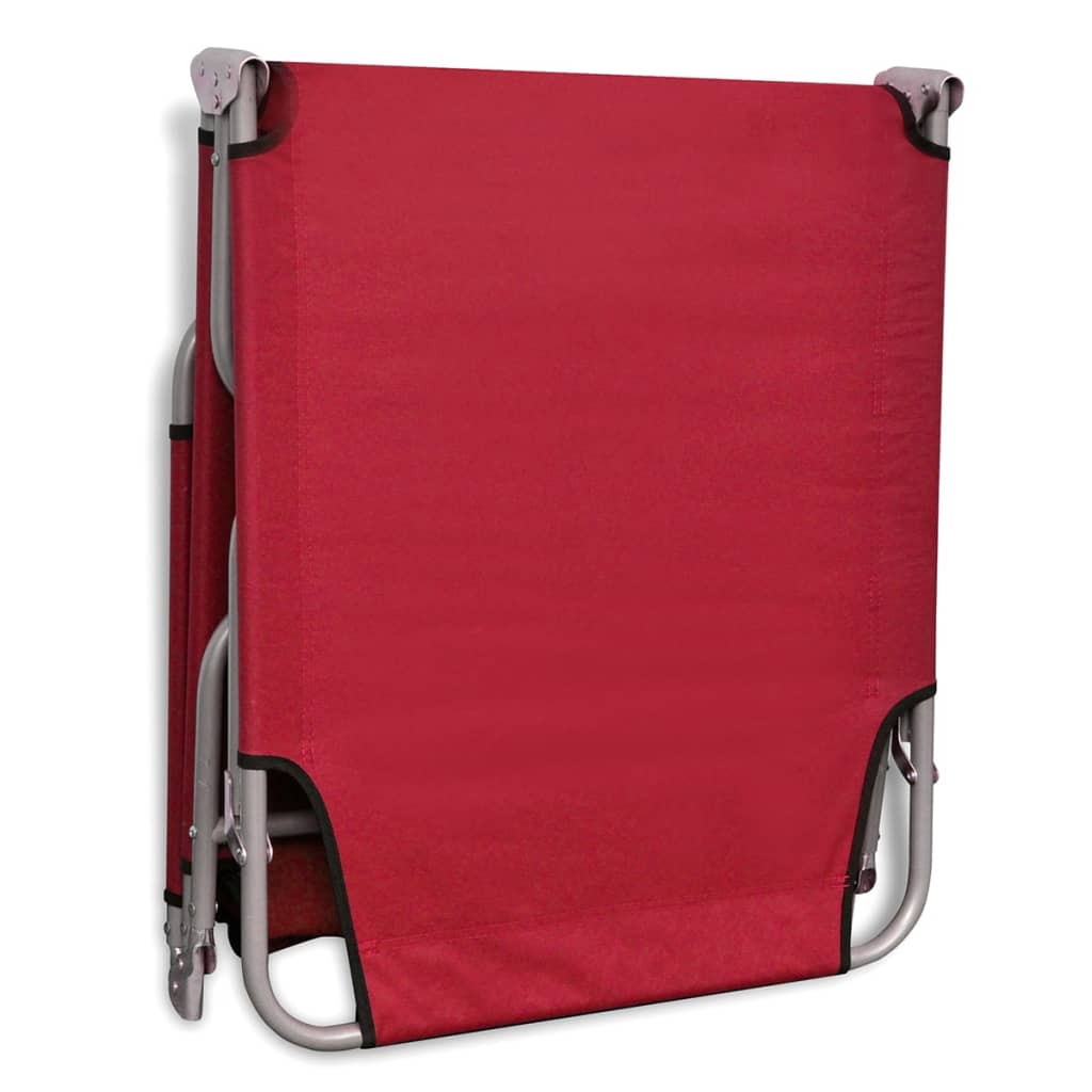 NNEVL Folding Sun Lounger Powder-coated Steel Red-3