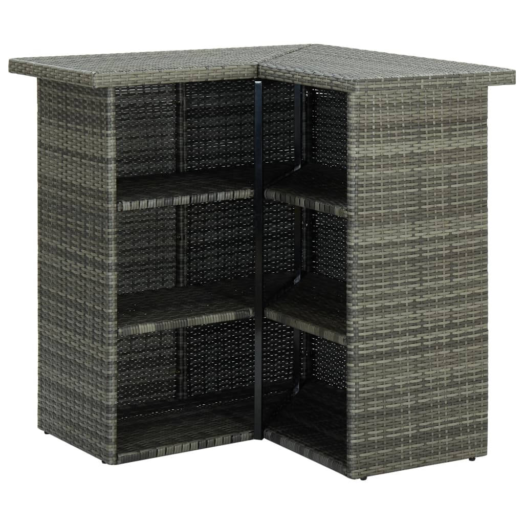 NNEVL 16 Piece Garden Bar Set with Cushions Poly Rattan Grey-2