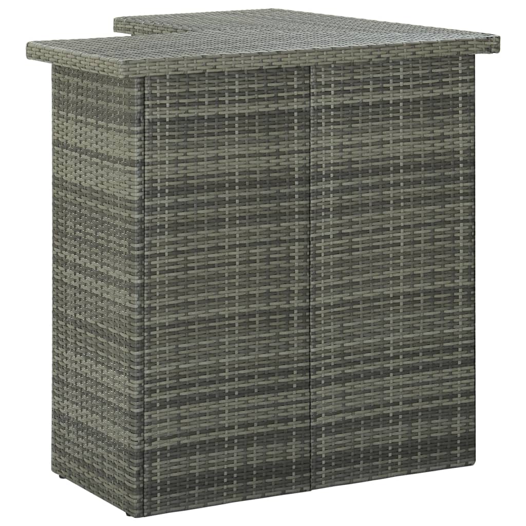 NNEVL 16 Piece Garden Bar Set with Cushions Poly Rattan Grey-3