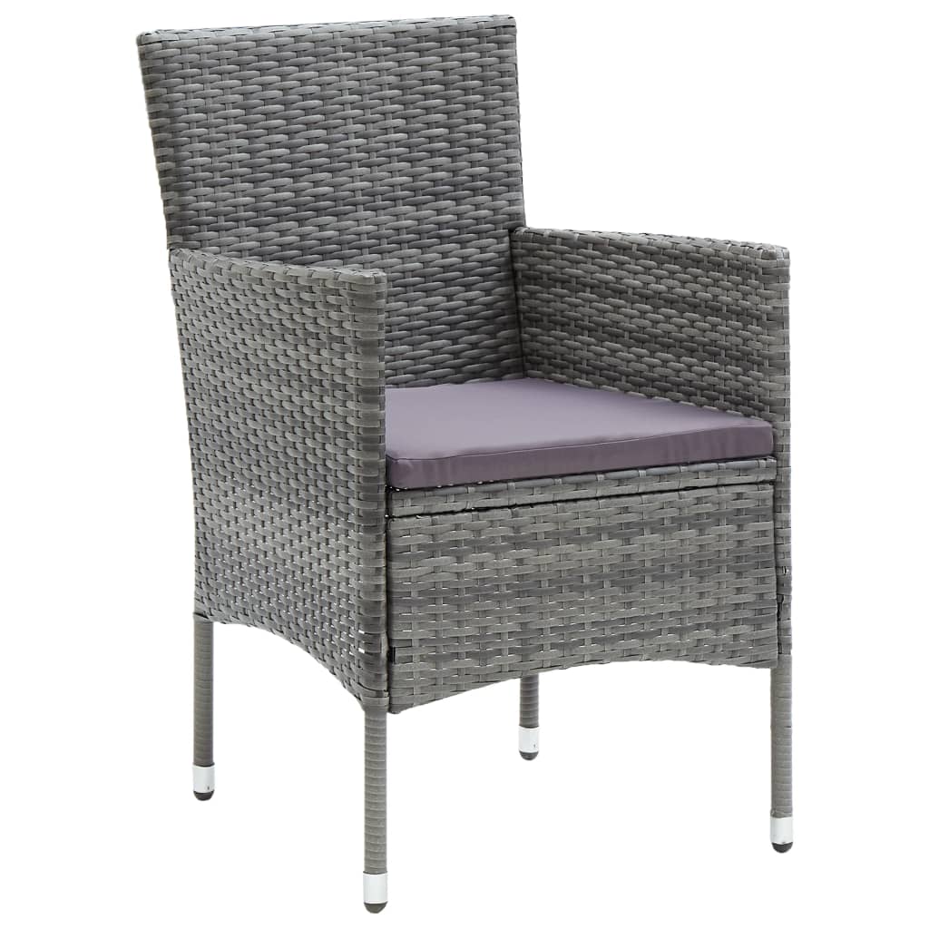 NNEVL 5 Piece Garden Dining Set Grey-3