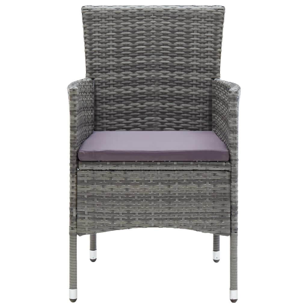 NNEVL 5 Piece Garden Dining Set Grey-4