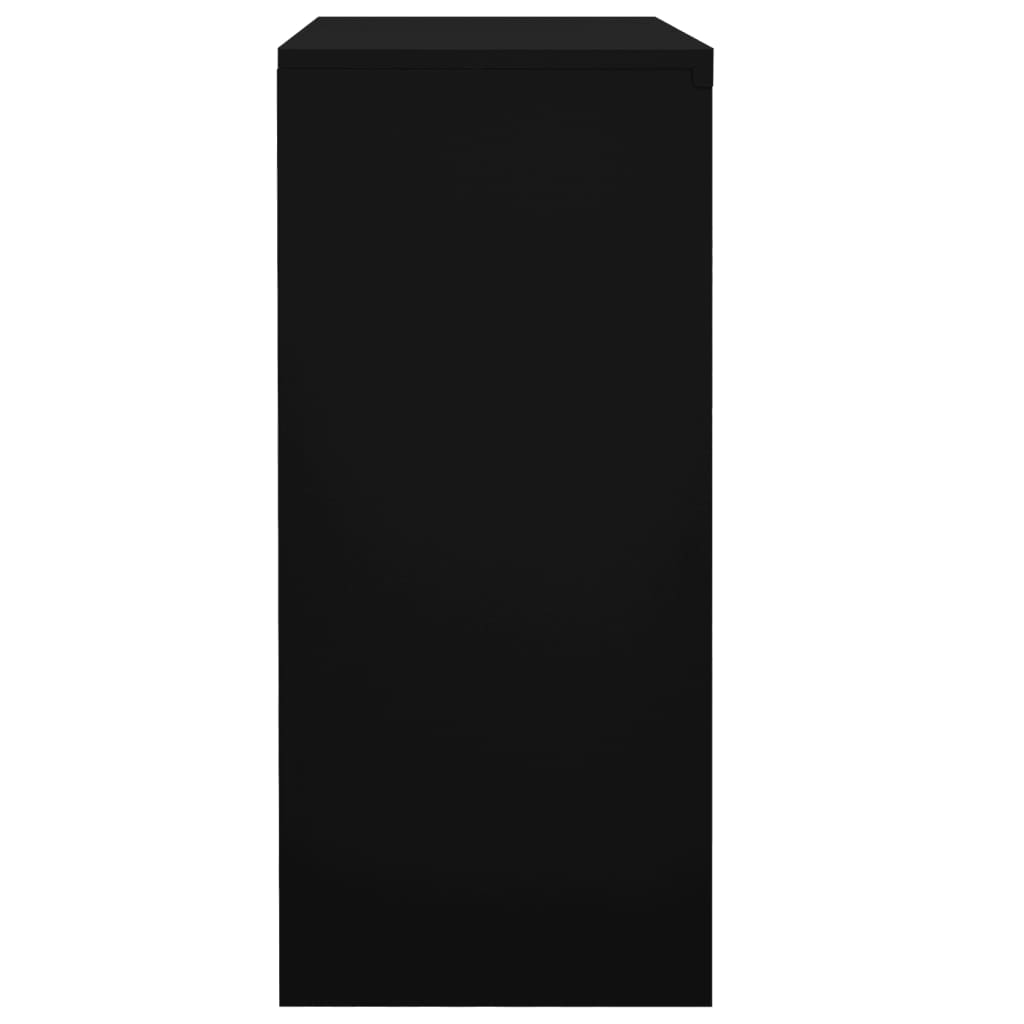 NNEVL Office Cabinet with Sliding Door Black 90x40x90 cm Steel-3