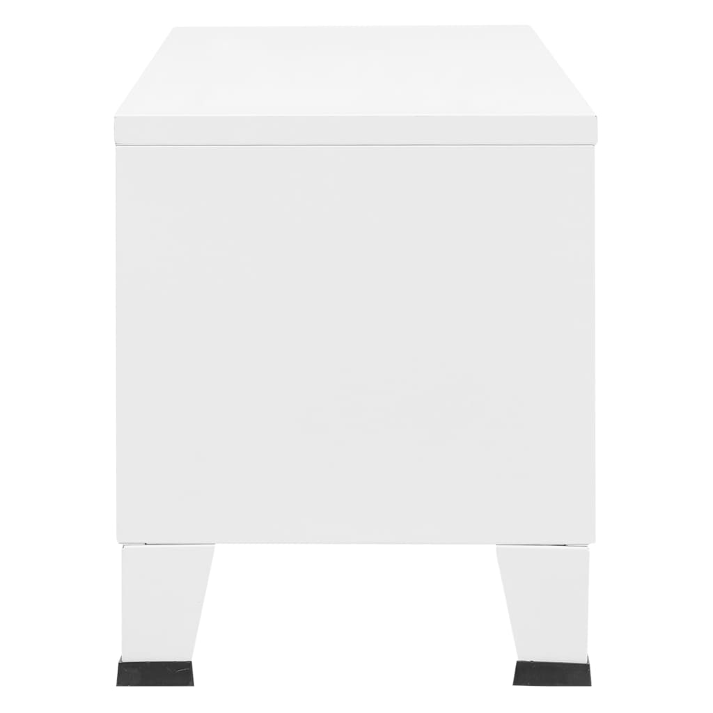 NNEVL Industrial TV Cabinet White 105x35x42 cm Metal-3
