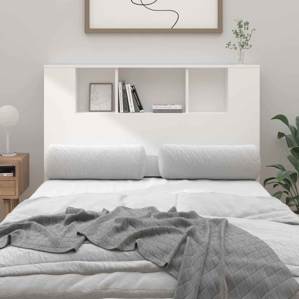 NNEVL Headboard Cabinet White 120x18.5x104.5 cm-0