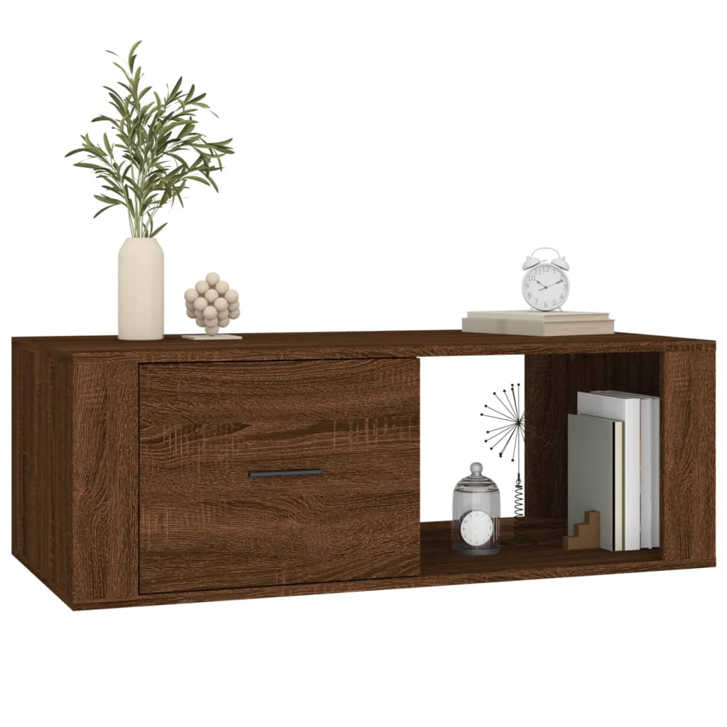NNEVL Coffee Table Brown Oak 100x50.5x35 cm Engineered Wood-3