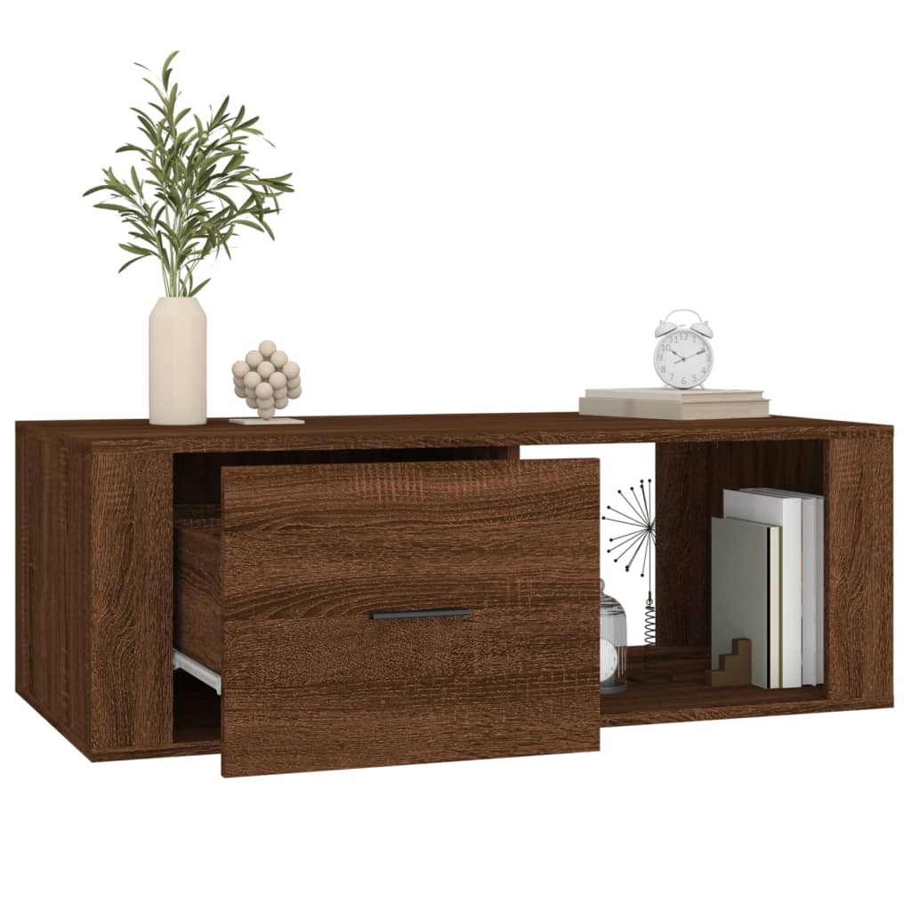 NNEVL Coffee Table Brown Oak 100x50.5x35 cm Engineered Wood-4