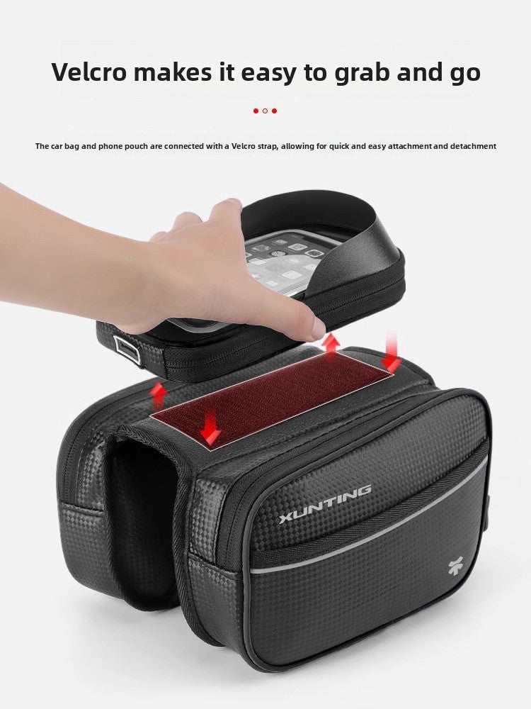 Waterproof Bicycle Handlebar Bag with Touch Screen Window