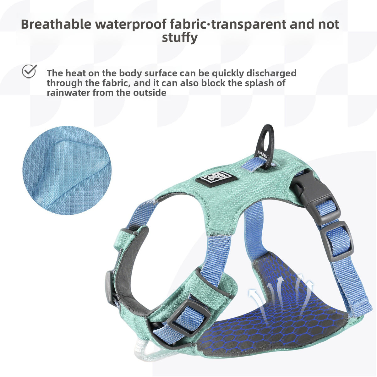 Pet double-layer breathable and waterproof chest and back strap