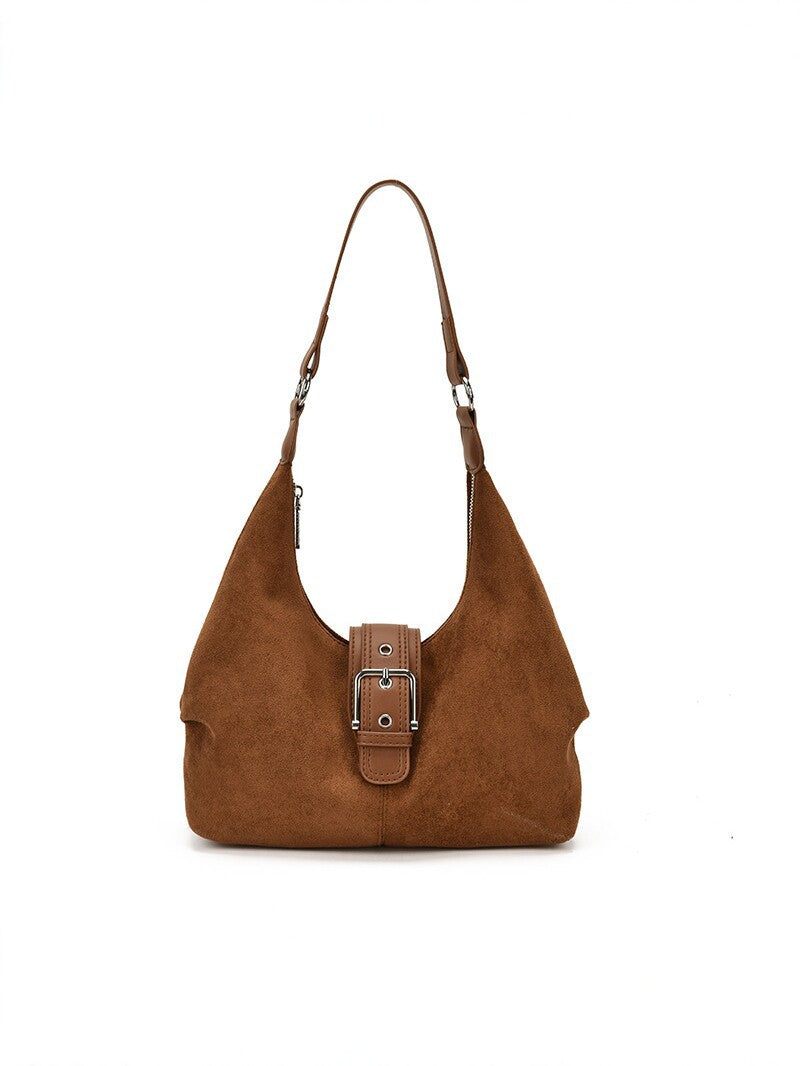 Vintage Suede Hobo Shoulder Bag for Women