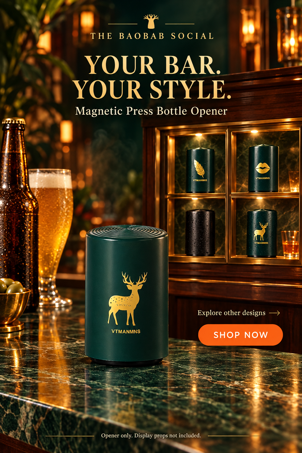 Bar Vault bottle opener options advertisement