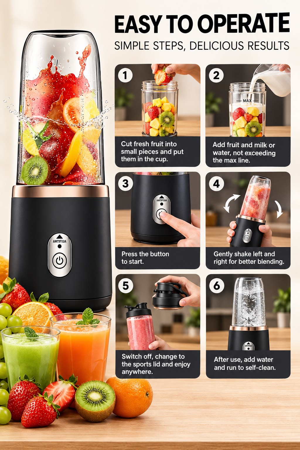 Black blender how-to steps