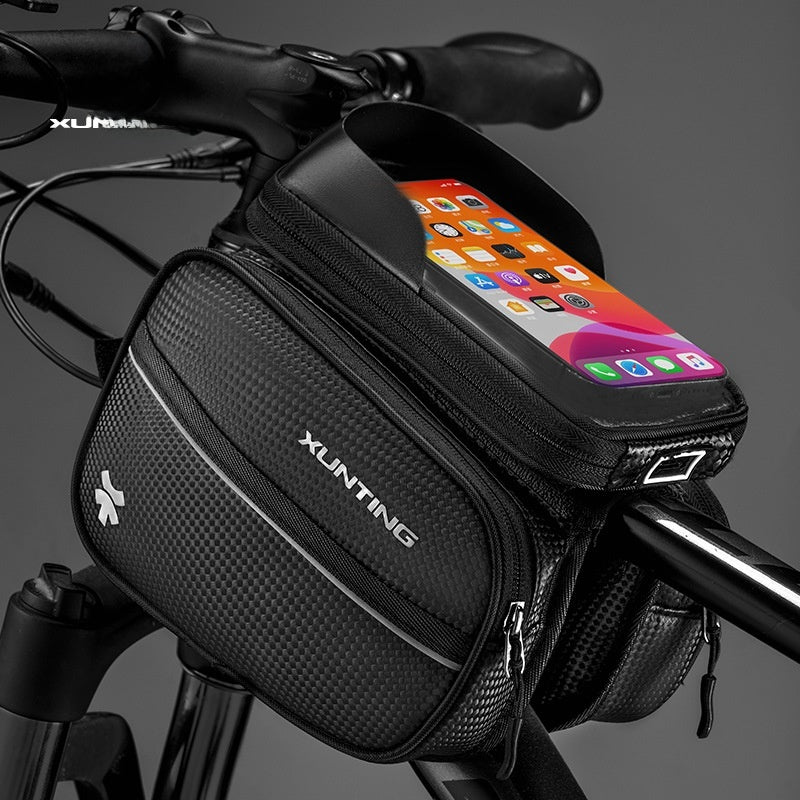 Waterproof Bicycle Handlebar Bag with Touch Screen Window