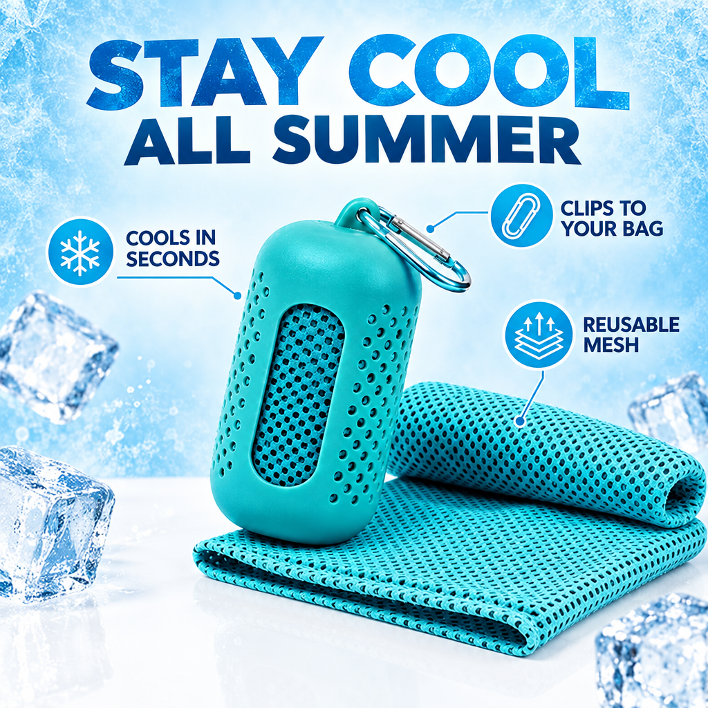 Cooling towel product infographic