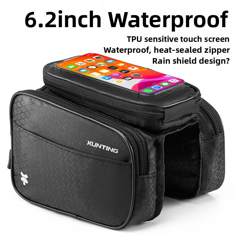 Waterproof Bicycle Handlebar Bag with Touch Screen Window