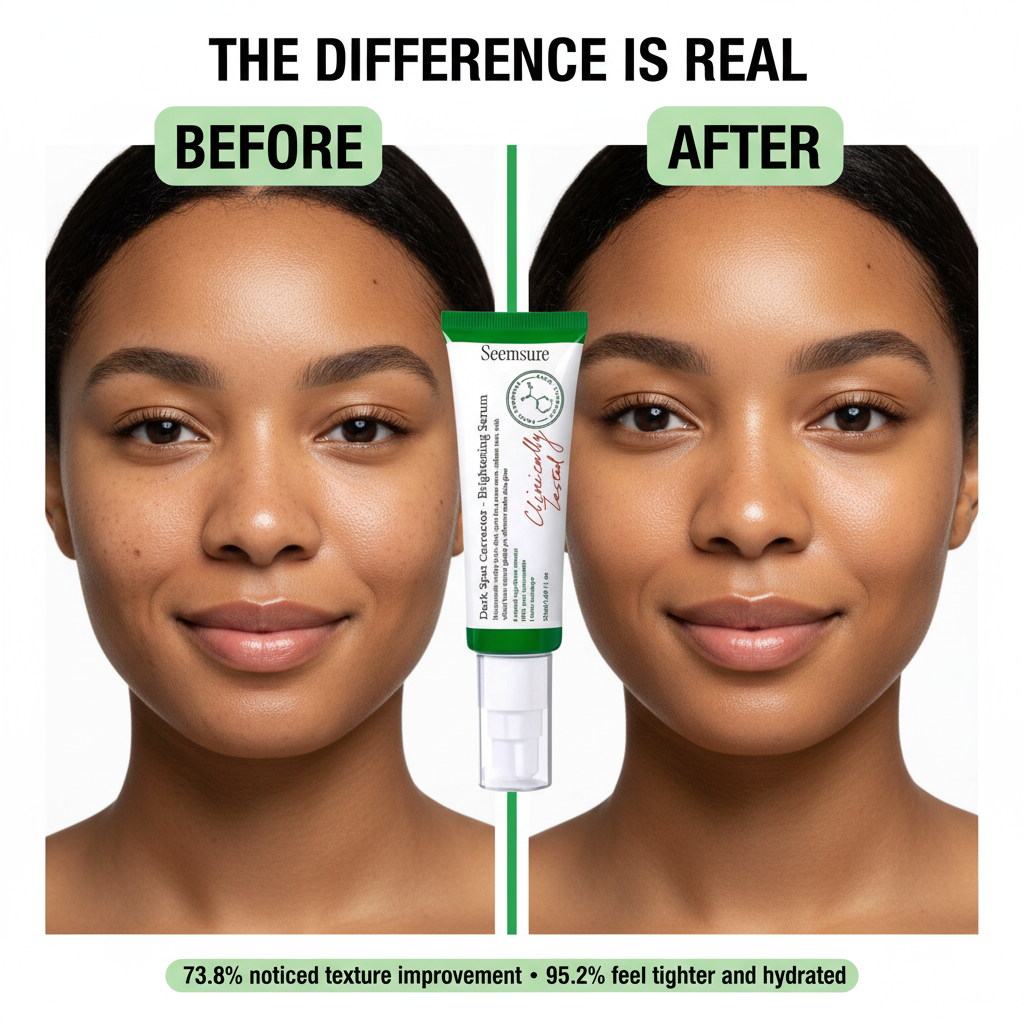 The Difference Is Real — Seemsure before and after mockup