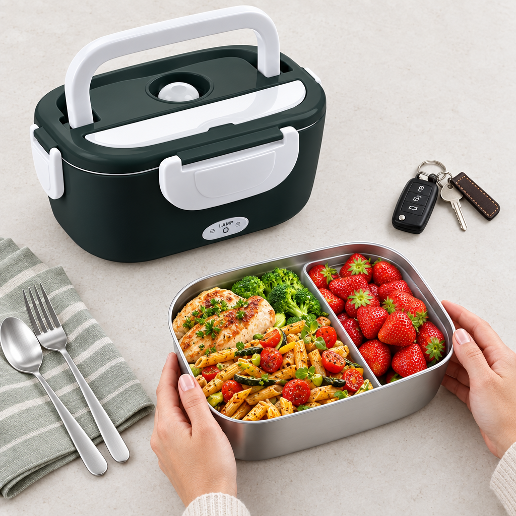 Overhead flat lay with meal, square