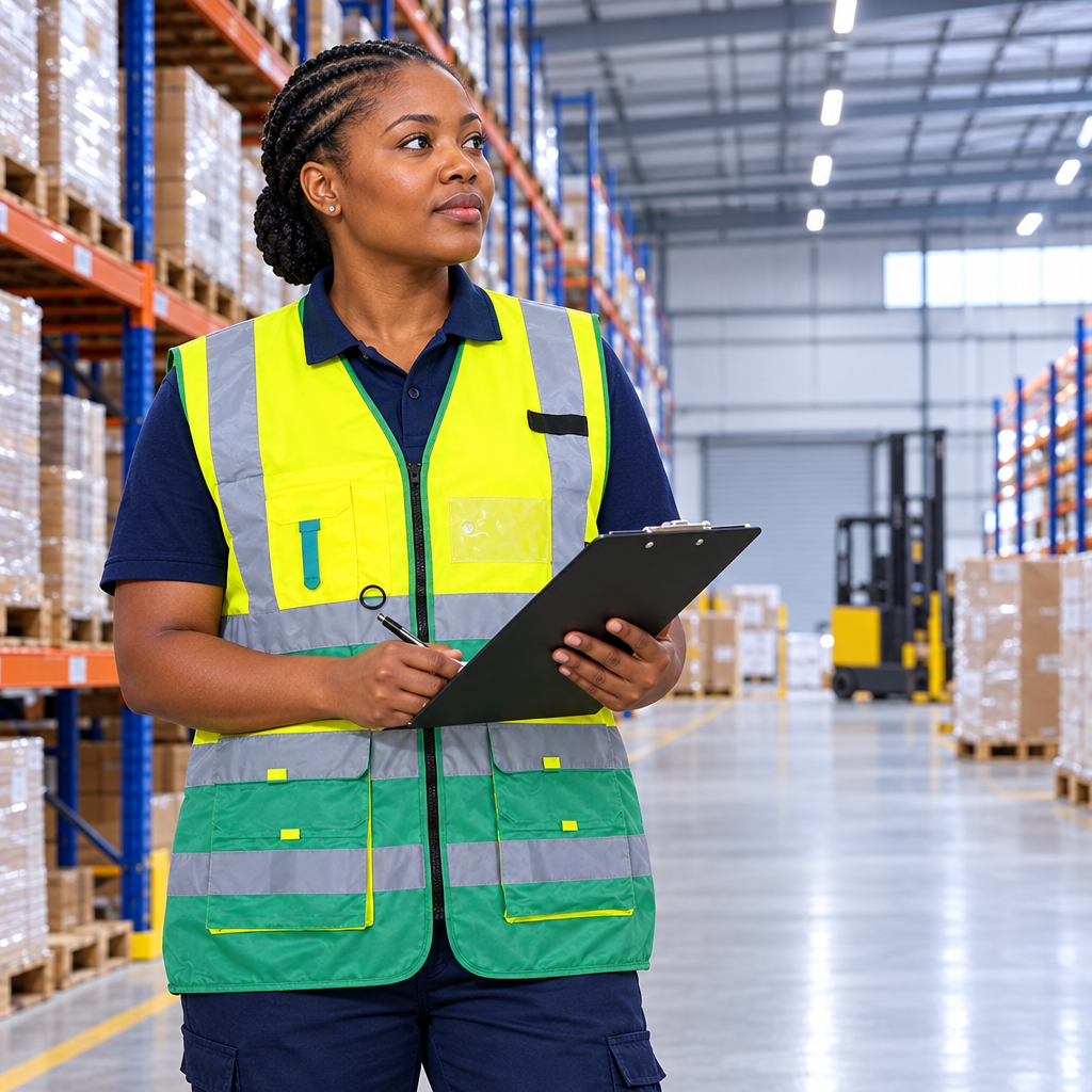 Safety vest warehouse creative
