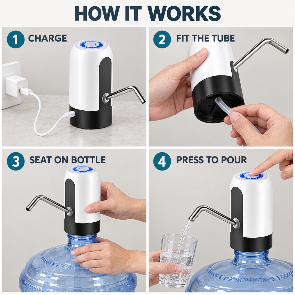 Water dispenser how it works infographic