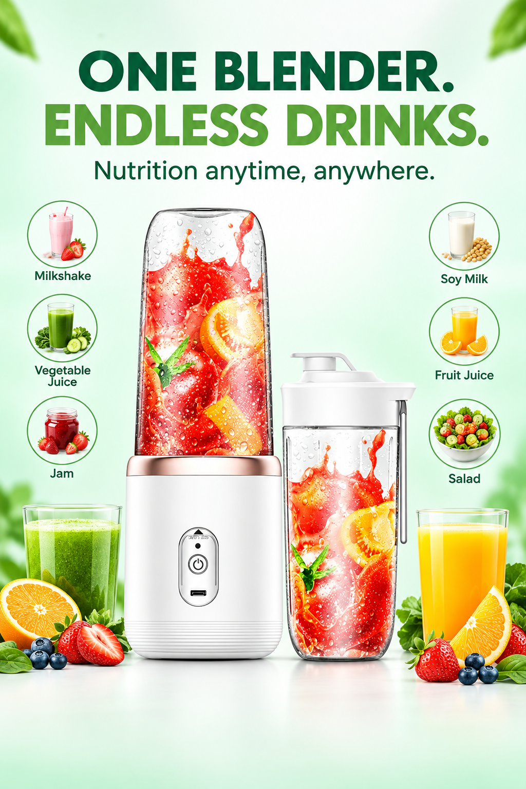 White blender drink variety
