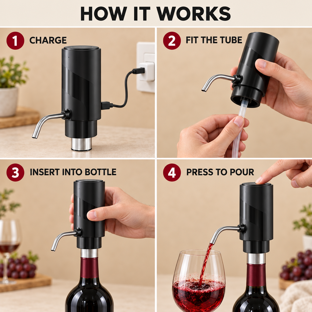 Wine aerator how it works infographic