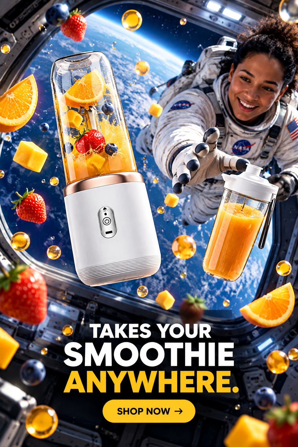 Zero-gravity space station smoothie